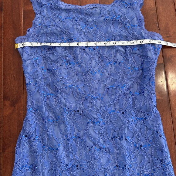 Scarlett Periwinkle Blue Lace Sleeveless Dress with Sequins Size 6 - Picture 8 of 13